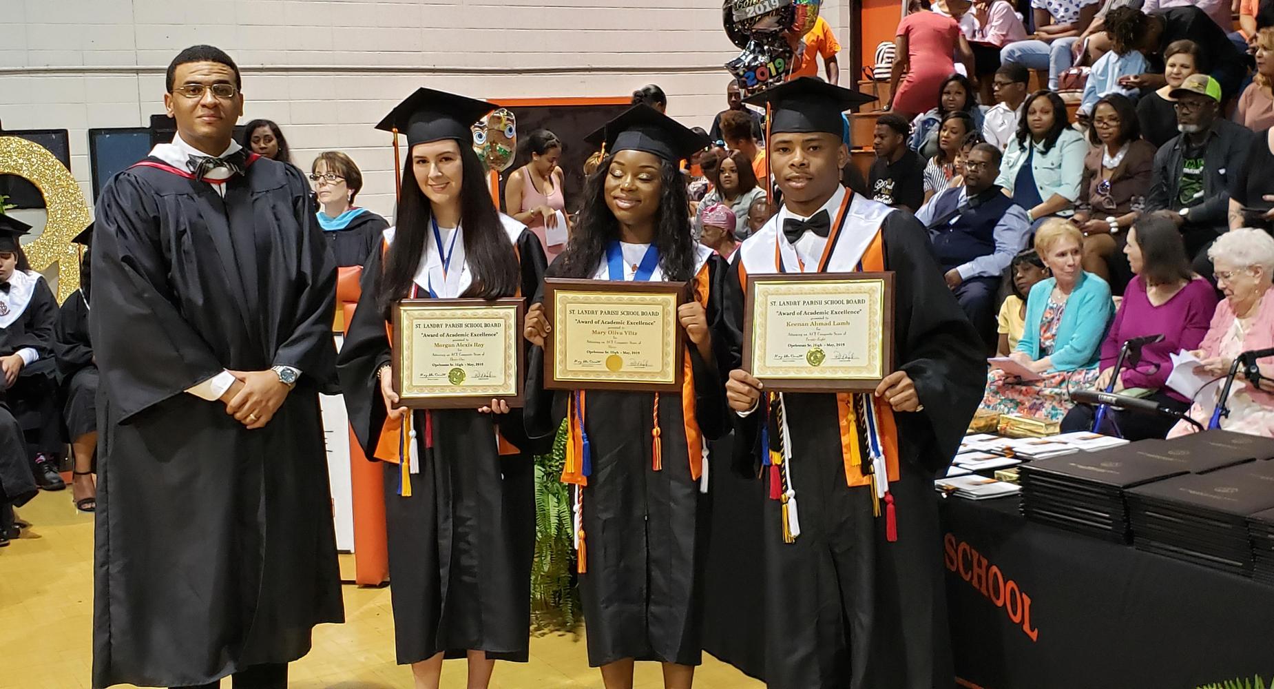 Morgan Ray, Mary Olivia Viltz, and Keenan Lamb received the SLPSB