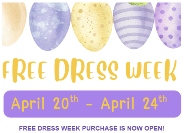FREE DRESS WEEK PURCHASE IS NOW OPEN! Featured Photo
