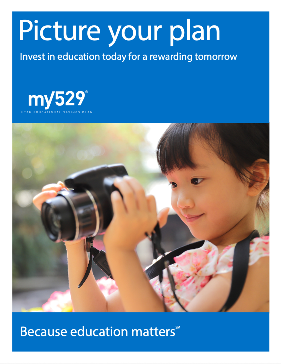 brochure front - little girl holding camera