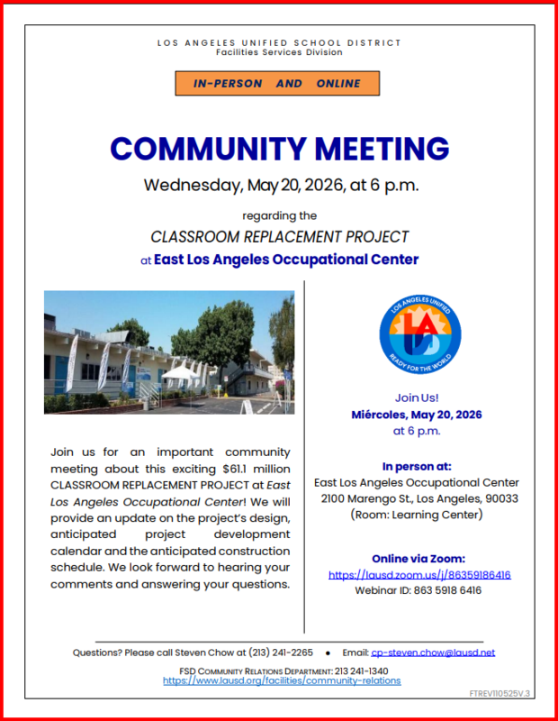 ELAOC Classroom Replacement Project 5/20/26 English