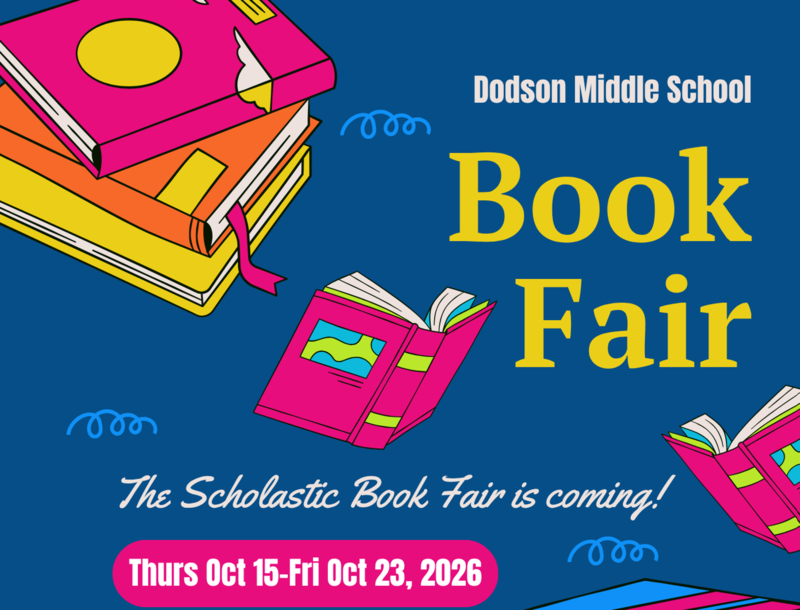 Scholastic Book Fair 2026 logo w/ dates