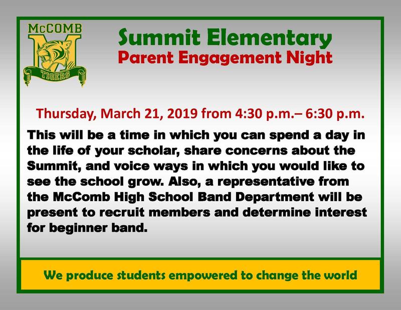 Summit Elementary Parent Engagement Night 2019
