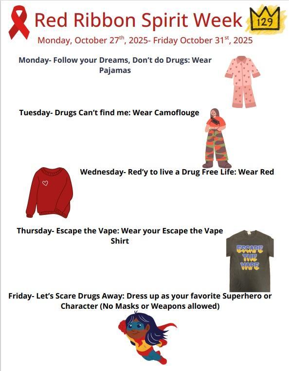 red ribbon week daily spirit themes
