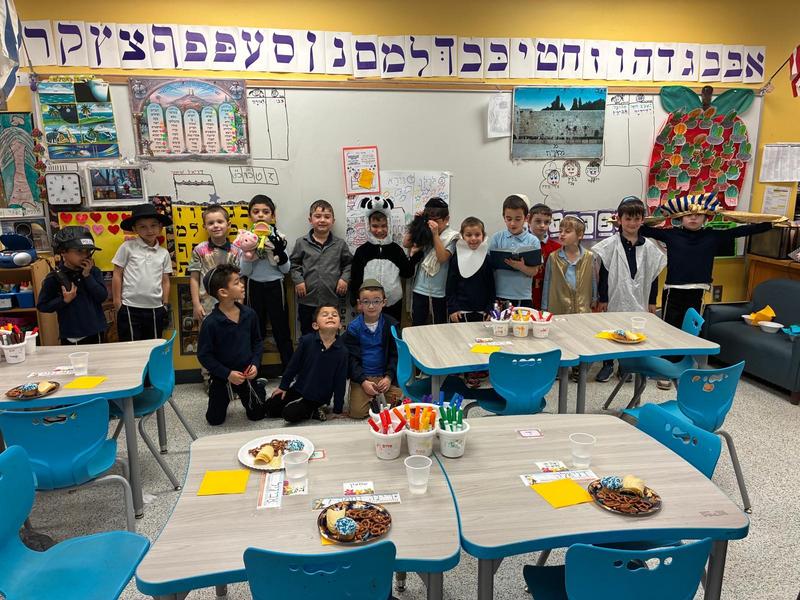 The kindergarten boys at their siyum