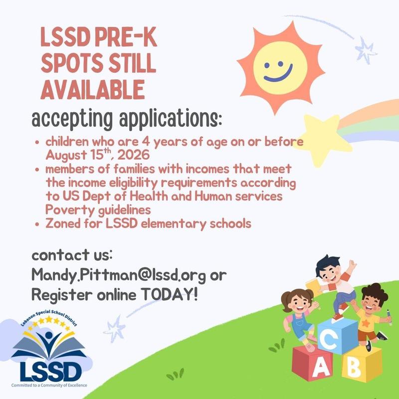 PreK spots still available for eligible students