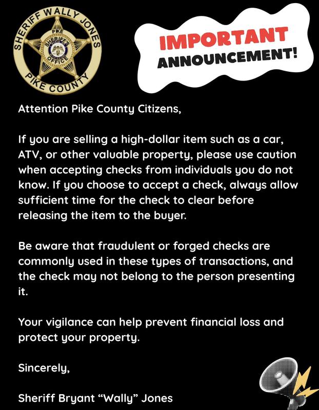 Important Announcement regarding scams.
