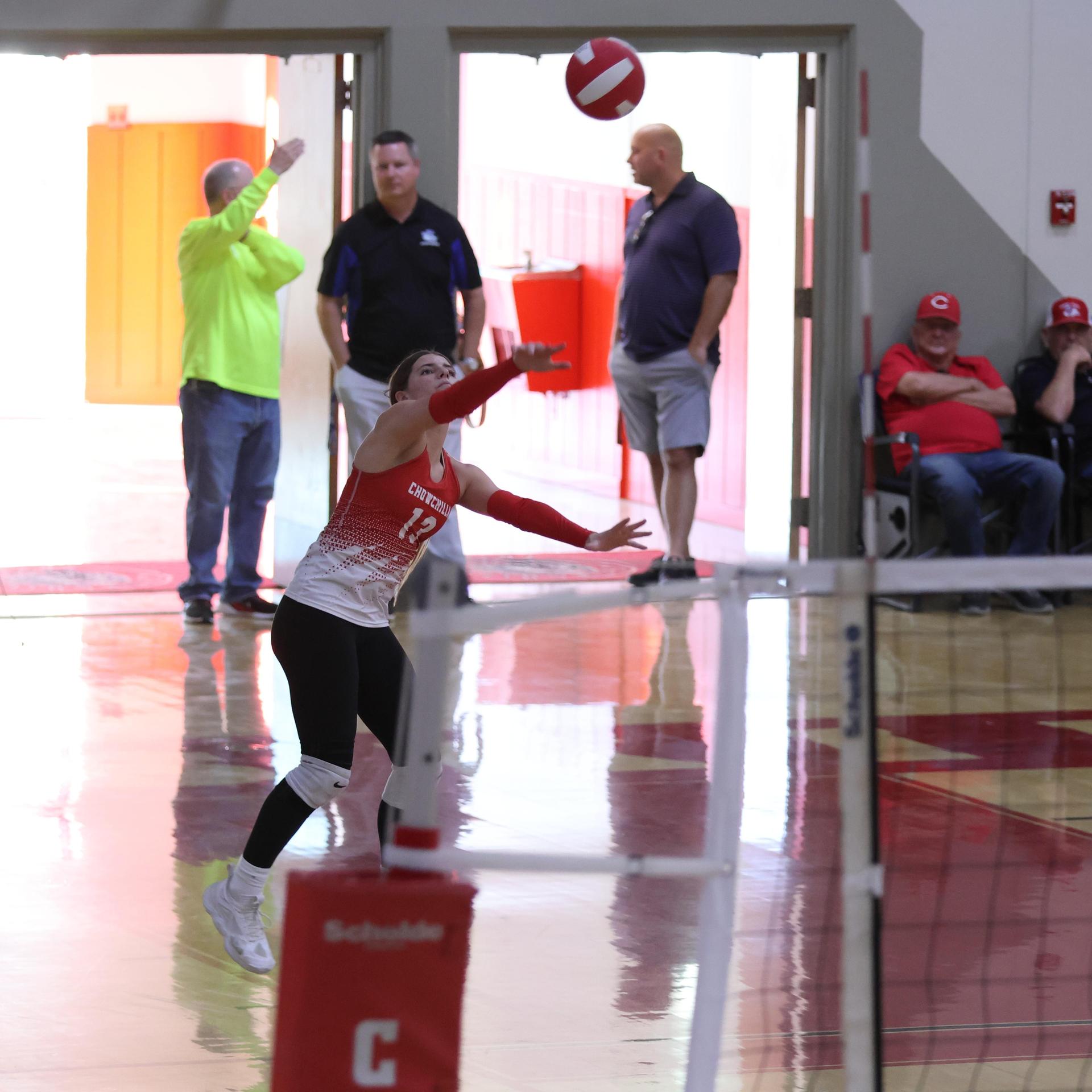 Varsity girls Volleyball playing vs. Madera 33