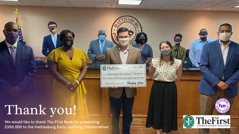 The First Bank presents $350,000 to the Hattiesburg Early Learning Collaborative Featured Photo