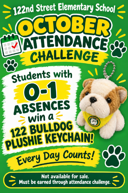 A flyer outlining the October attendance challenge