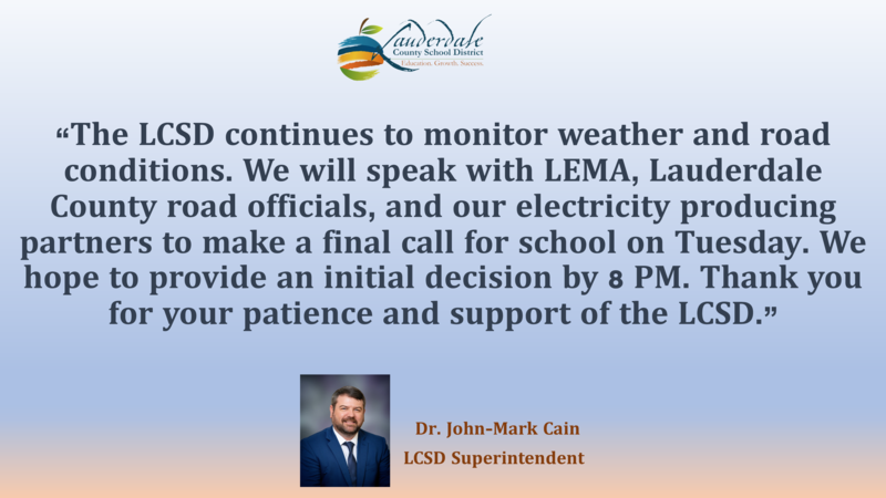 LCSD Hurricane Ida Weather Alert Update