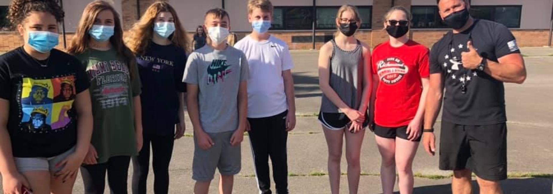 Test students helping out at Field Day
