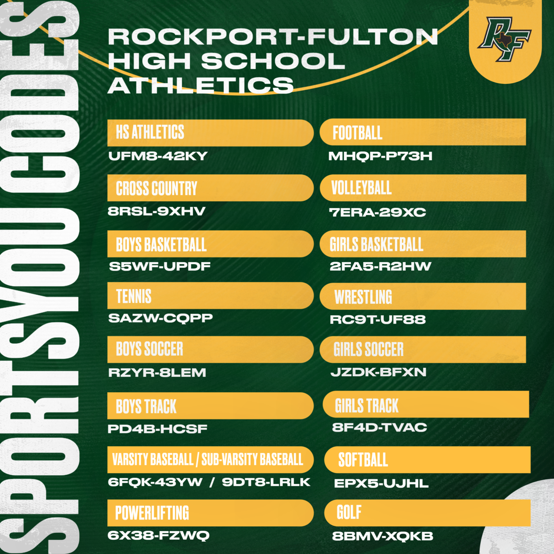 HS SportsYou Codes