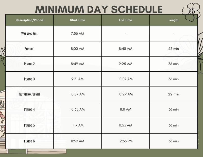 Minimum Day Schedule Featured Photo