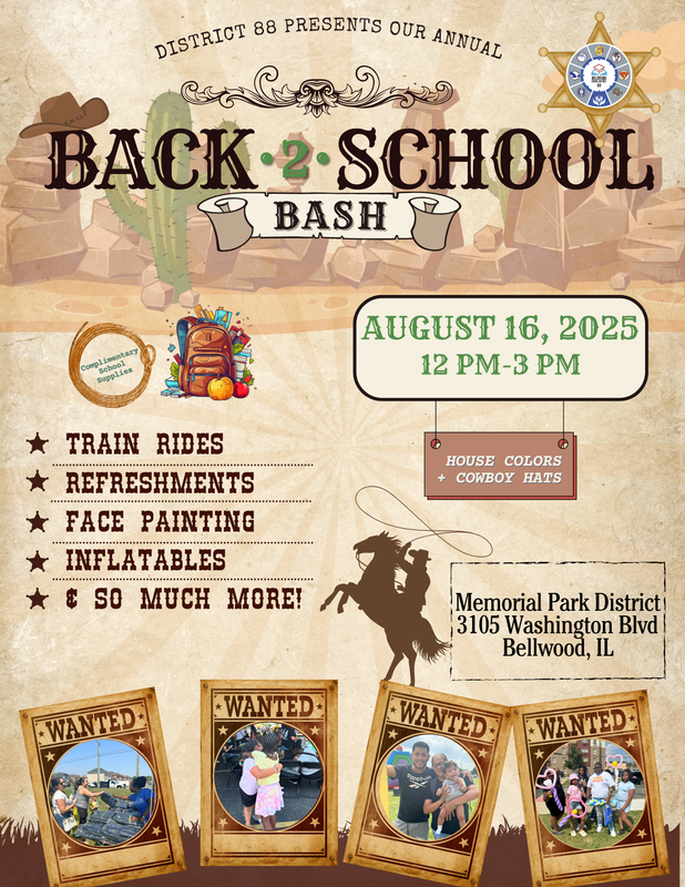 25 B2S Bash Flyer in english on August 16 2025 at memorial park district in bellwood