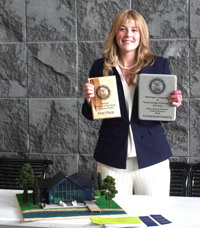 Emilia Sanborn earned the MITES state Grand Division award for her scale model of a home.