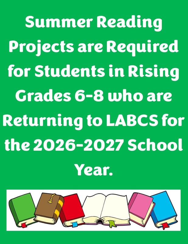 Required Summer Reading Project for Rising 6th-8th Grades Returning for the 2026-2027 School Year