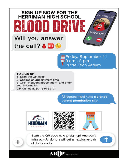 Blood Drive held on September 11th 9am - 2pm in the Tech Atrium