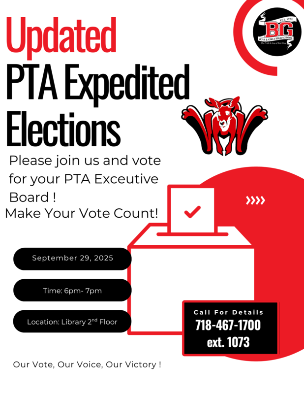 BGHS PTA Expedited Elections Meeting -  September 29, 2025 6:00 PM
