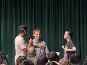 Students with speaker