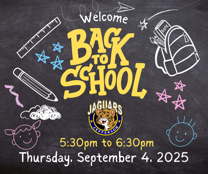 Welcome Back to School 5:30pm to 6:30pm Thursday, September 4, 2025