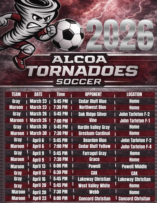 2026 Soccer Schedule