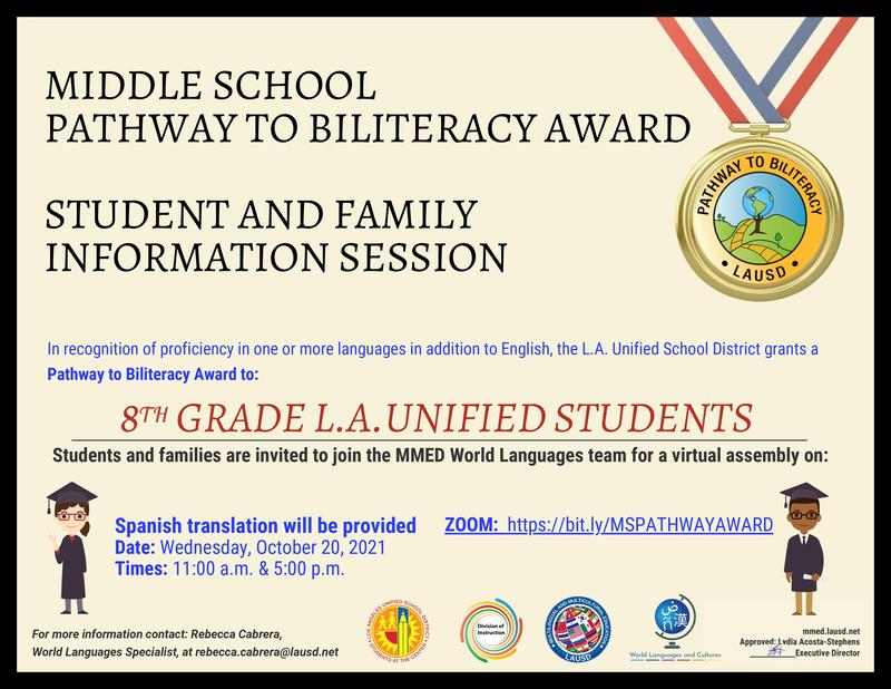 Middle School Pathway to Biliteracy Award Featured Photo