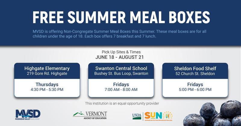 flayer for free summer meal boxes available to children in 2026