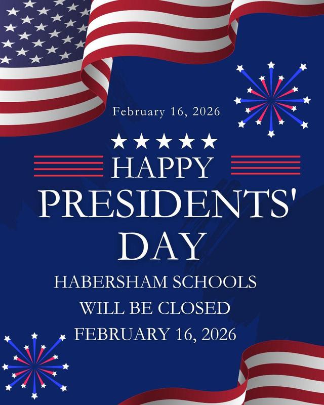 No school Monday, February 16,2026!  Happy President's Day!