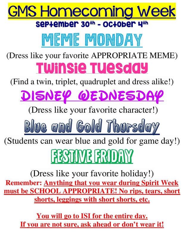 homecoming week flyer