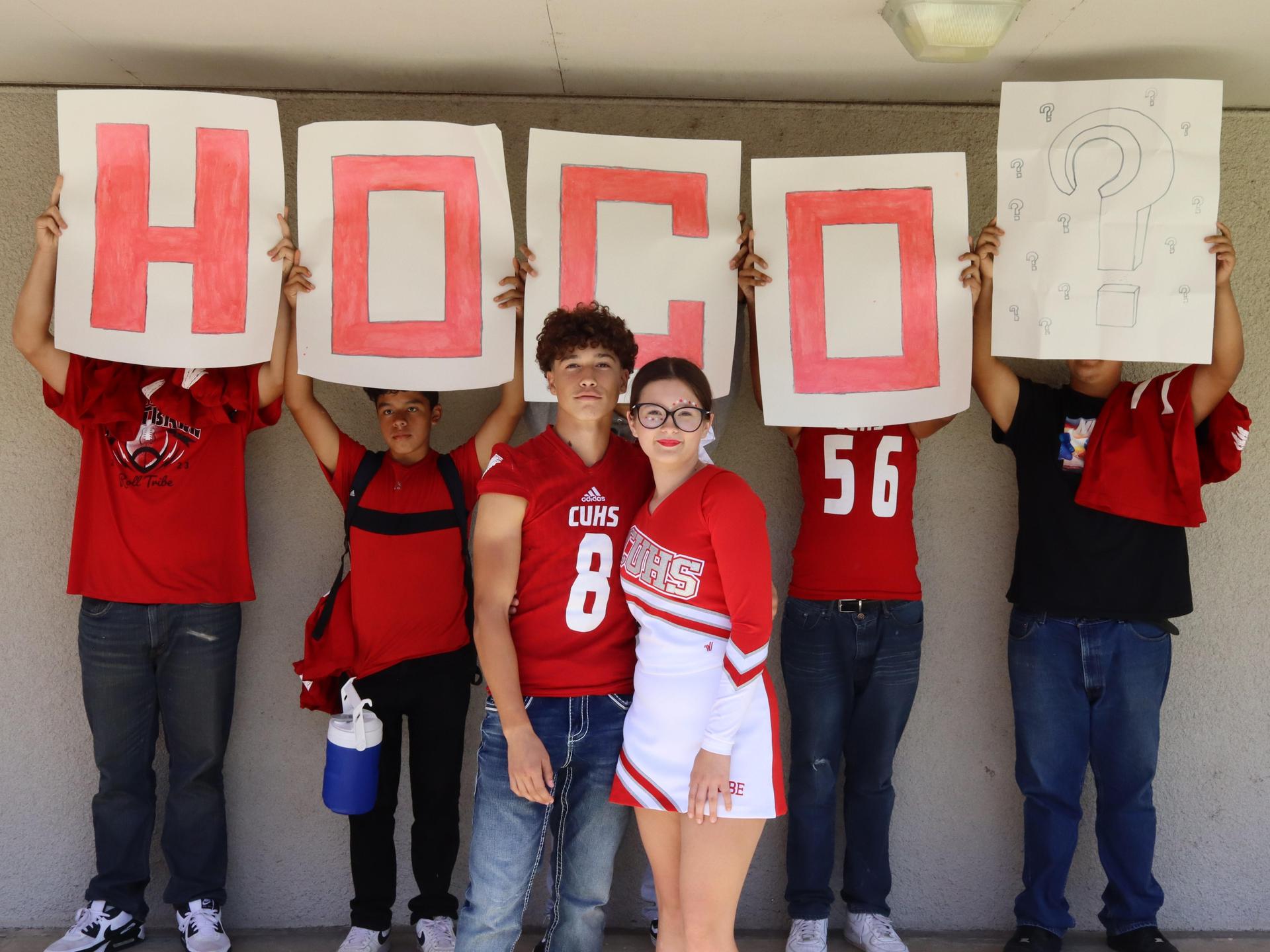 students wearing red to show school spirit