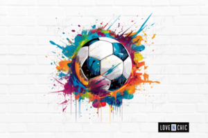 Soccer ball splashing different colors
