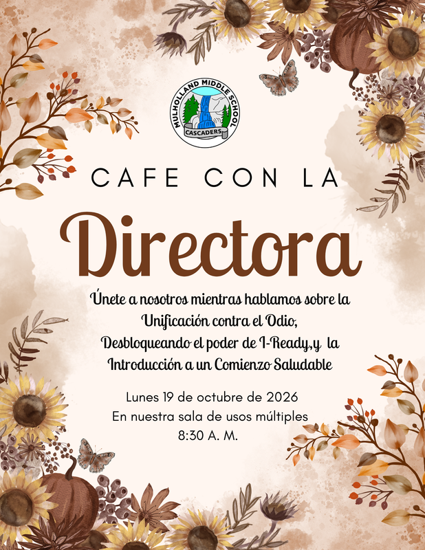Coffee with the Principal - October 2026 - Spanish