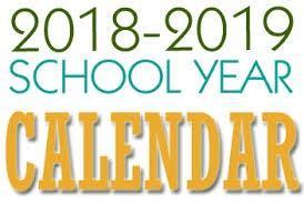 Academic Calendar for 2018-2019 School Year Featured Photo