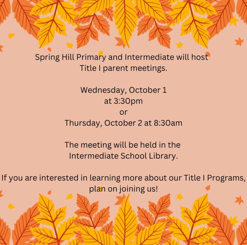 Title I Parent Meetings