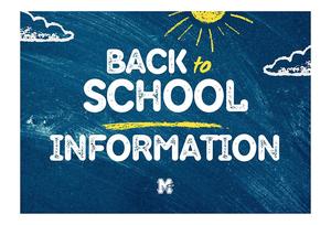 Back to School Information