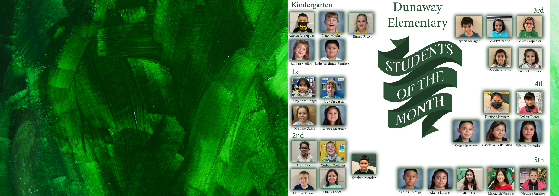 collage of pictures of students of the month