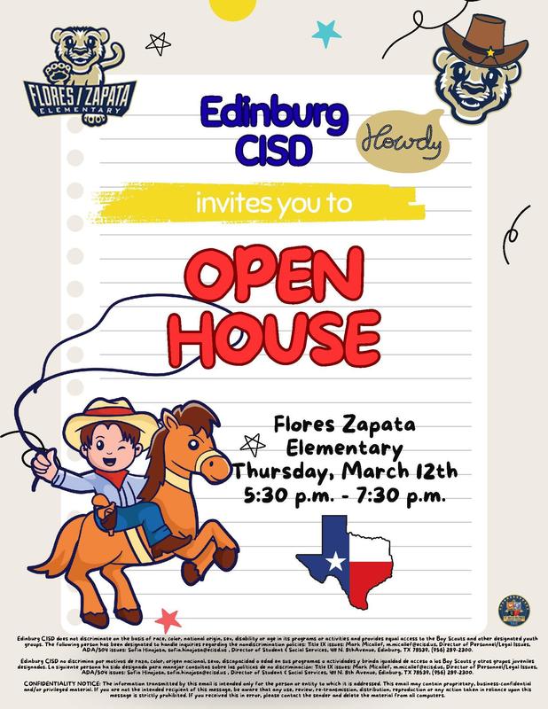 Open House March 12, 2026 5:30-7:30PM