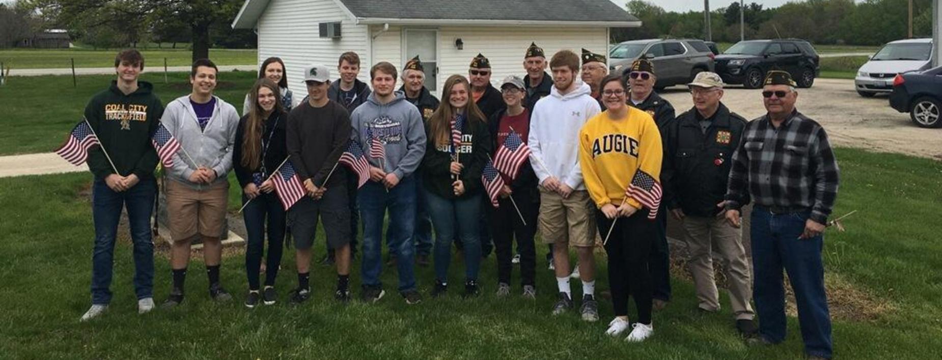 NHS put up flags for Memorial Day