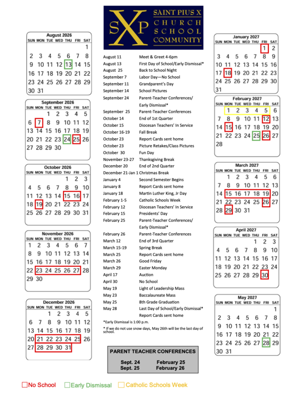 2026 - 2027 School Calendar Thumbnail Image
