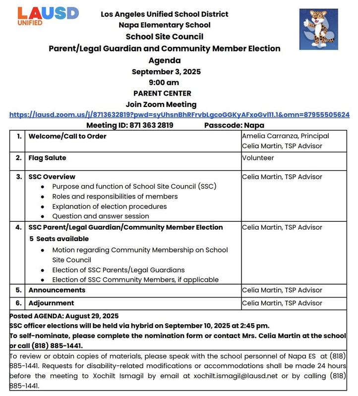 SSC Parent/Guardian Elections
