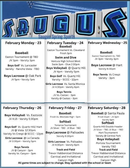 Sports this Week! Feb 20, 2026