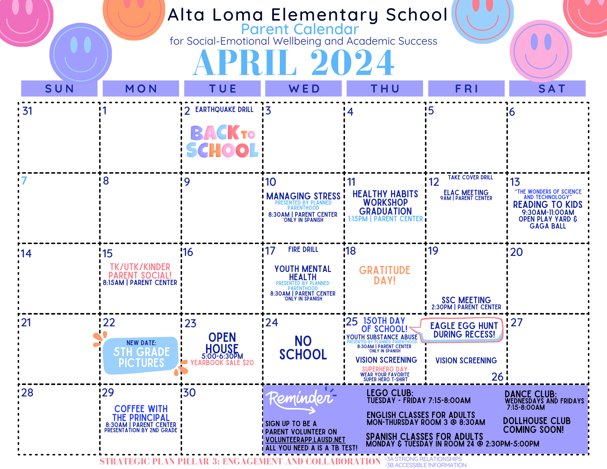 Monthly Parent Calendar Parents Alta Loma Elementary & Spanish Dual