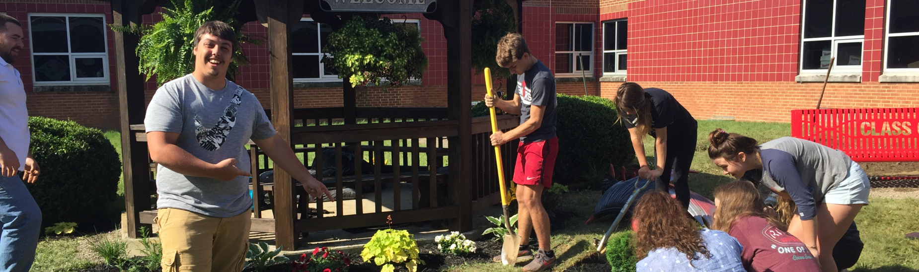 Working on the Courtyard at CHS