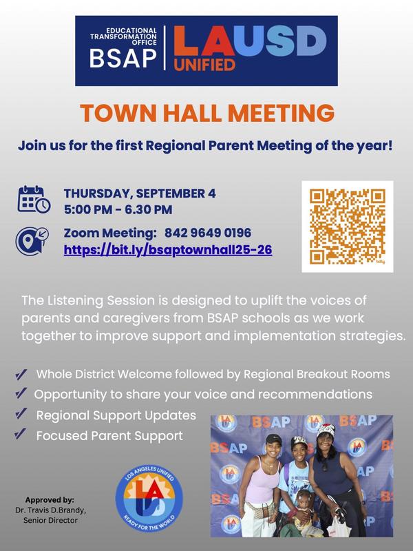 BSAP Town Hall Meeting flyer