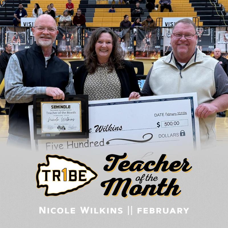 Nicole Wilkins named Seminole ISD's February Teacher of the Month