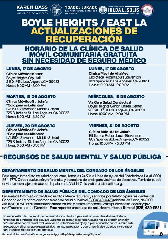 BH flyer for resources spanish