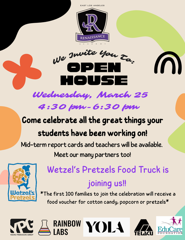 Open House/Casa Abierta Wednesday March 25, 4:30-6:30pm