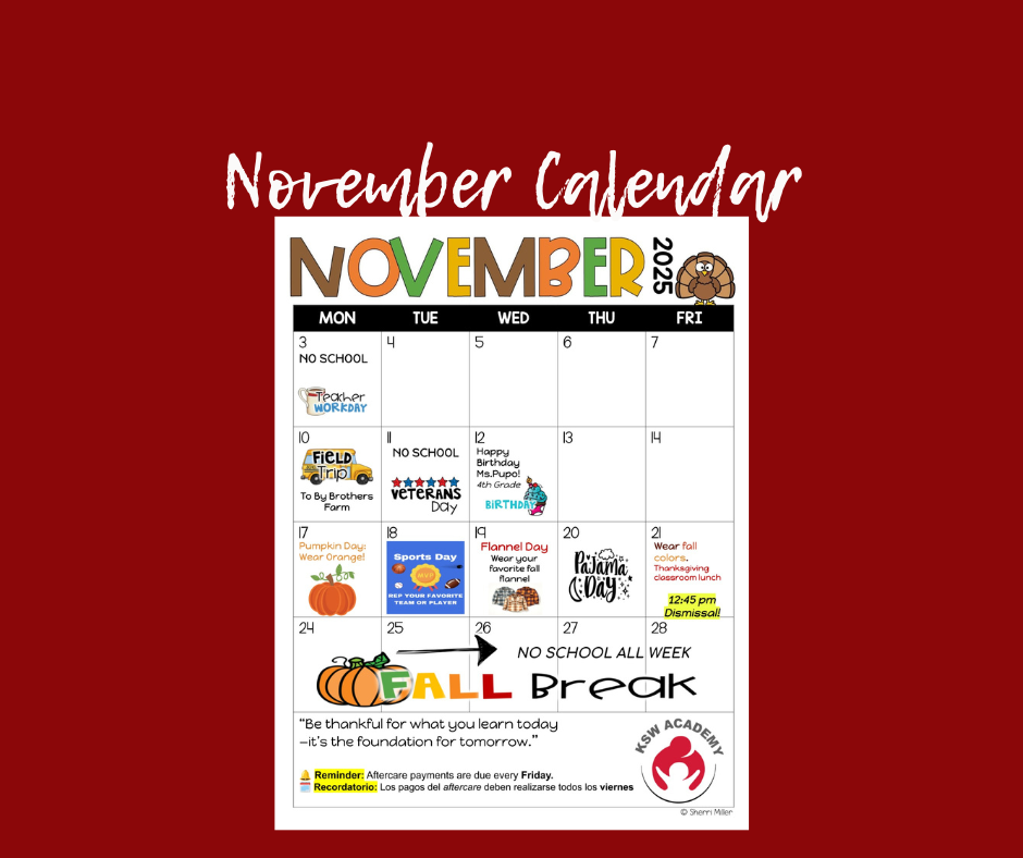 November calendar and events