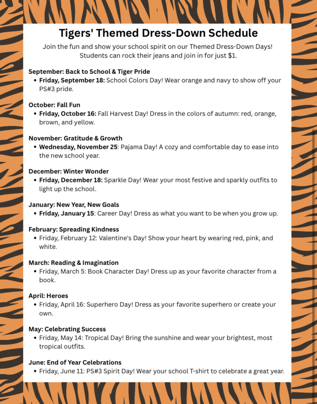 Tiger Den Dress Down yearly Calendar Featured Photo