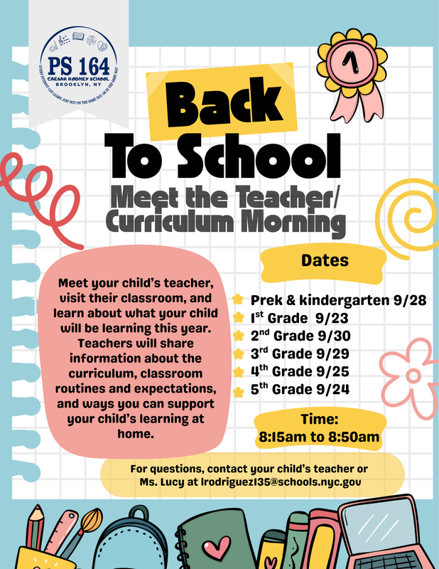 Meet the teacher/curriculum morning flyer.